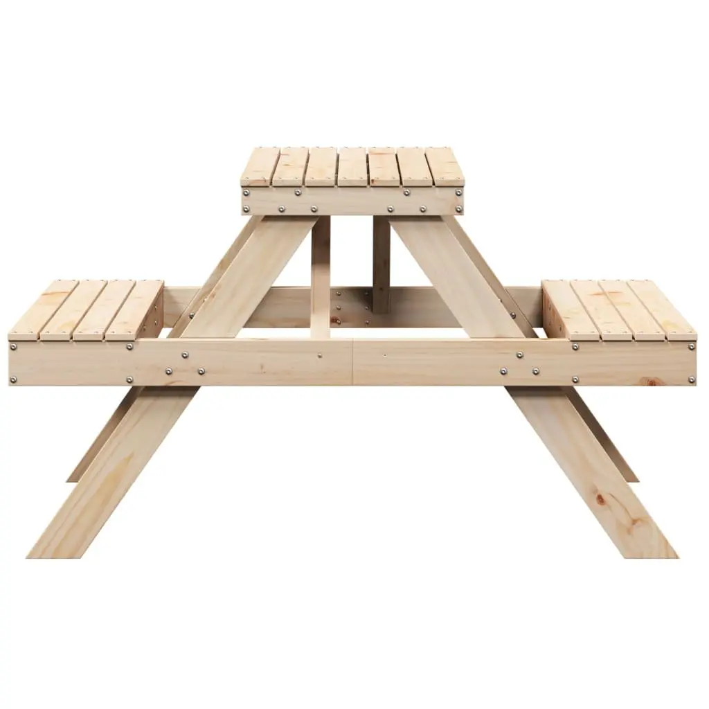 Solid Wood Picnic Table 105x134x75 cm for Outdoor Fun