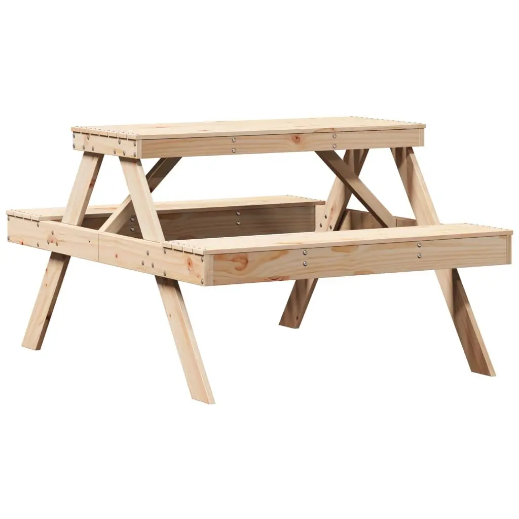 Solid Wood Picnic Table 105x134x75 cm for Outdoor Fun
