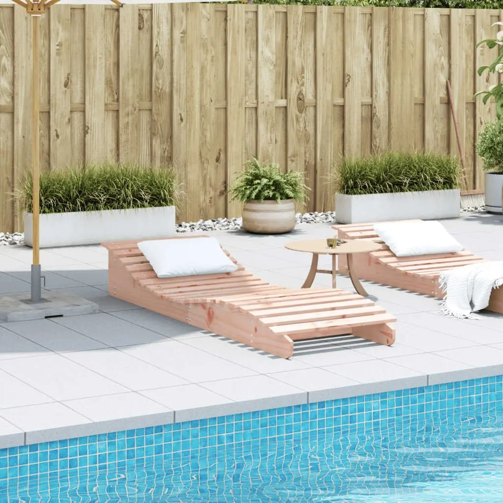 Wooden Sun Lounger Outdoor Lounge Chair 205x60x31.5cm Brown