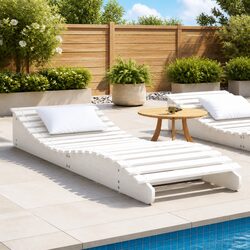 Value-Driven White Wooden Lounger for Outdoor Enjoyment