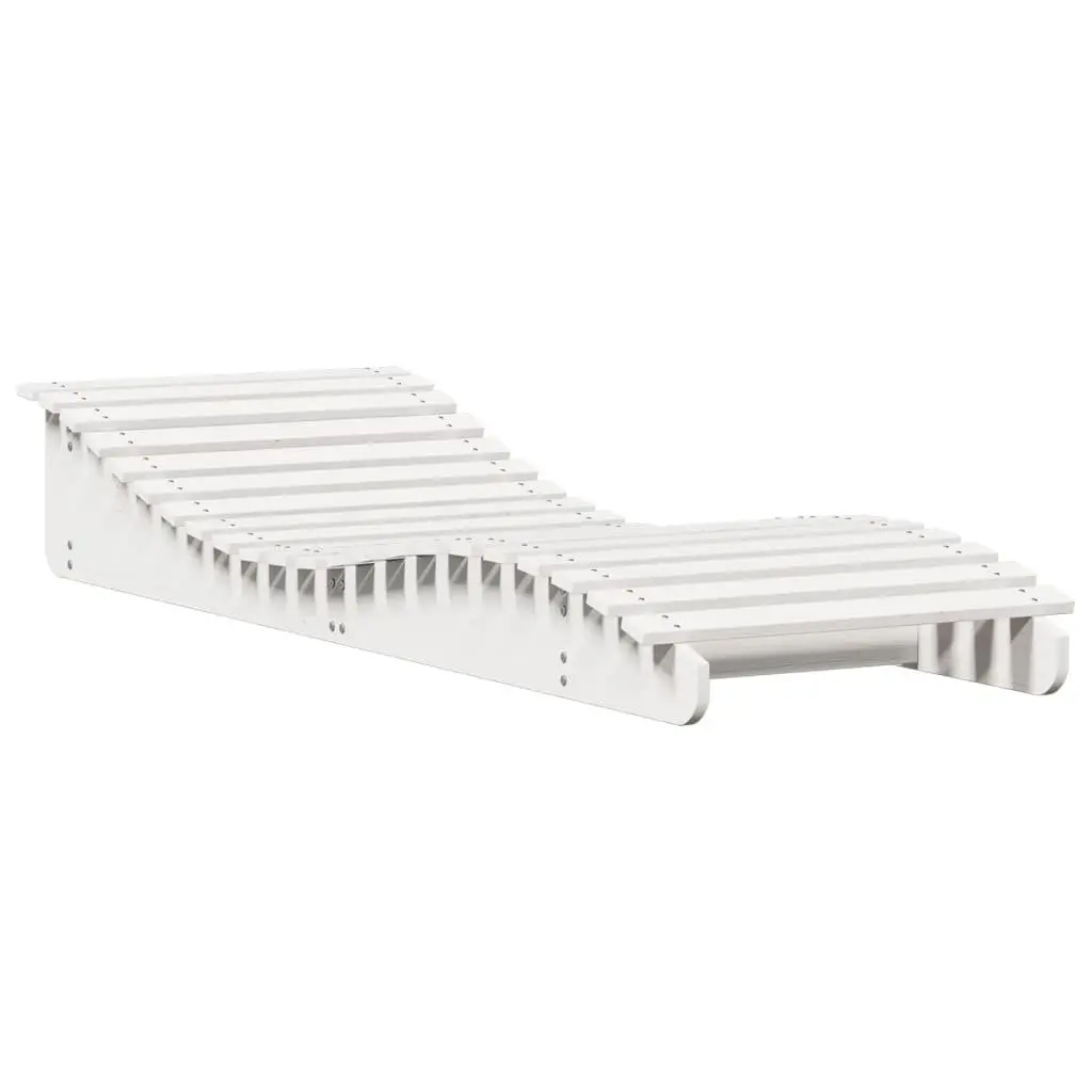 Sun Lounger Outdoor Garden Patio Poolside Wooden Lounge Chair White 205 x 70 x 31.5 cm