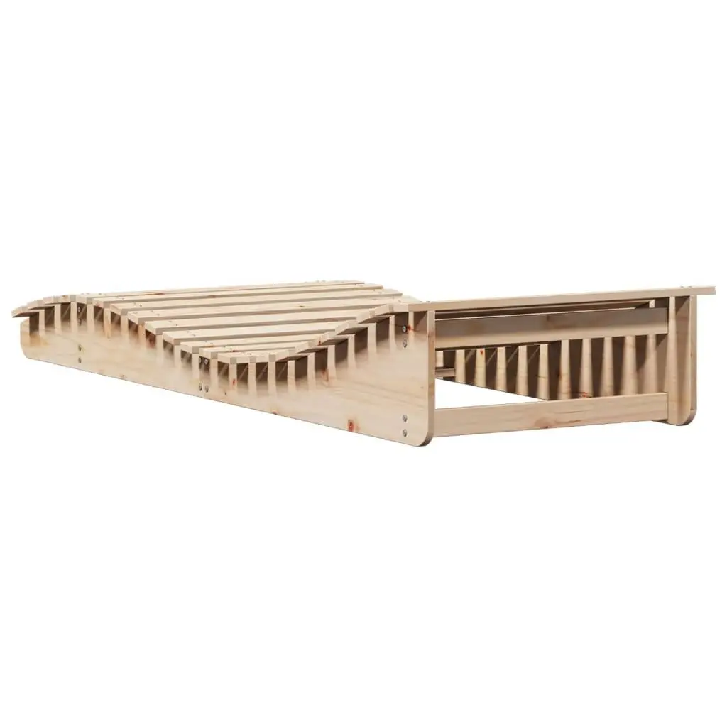 Wooden Sun Lounger Outdoor Relaxation Chair 205 x 80 x 31.5 cm Brown