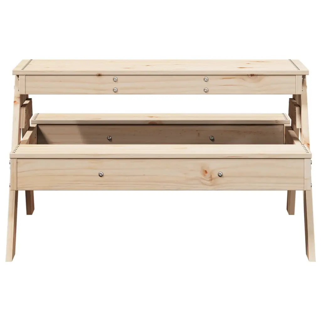 Kids Picnic Table Outdoor Dining Bench Wooden Play Activity 88 x 97 x 52 cm Brown