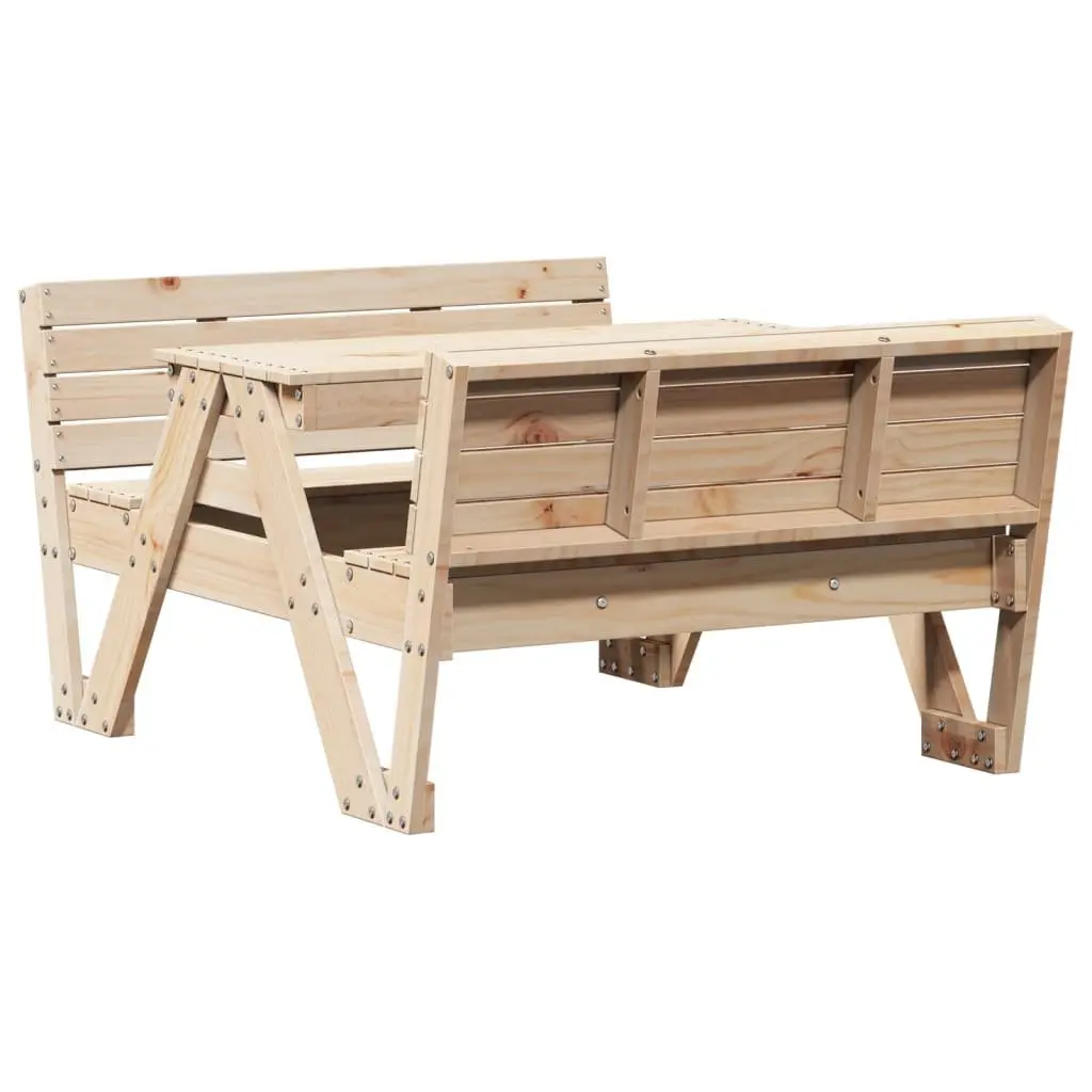 Wooden Picnic Table for Kids Outdoor Garden Furniture Brown Solid Pine