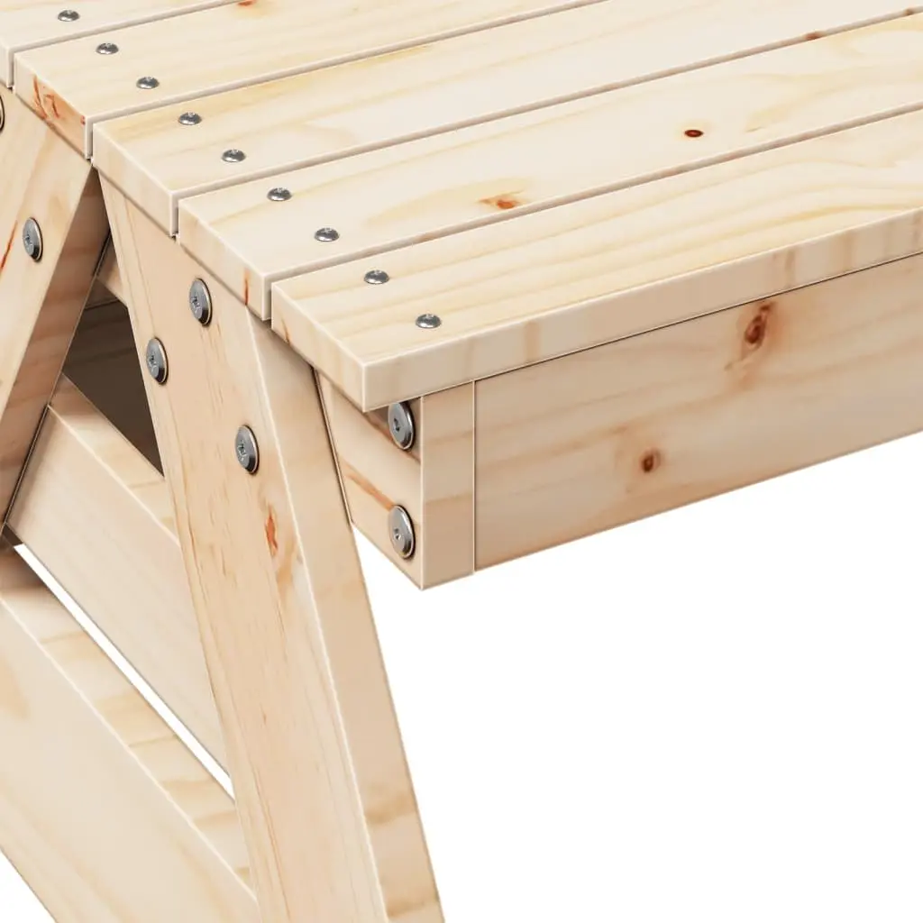 Wooden Picnic Table for Kids Outdoor Garden Furniture Brown Solid Pine