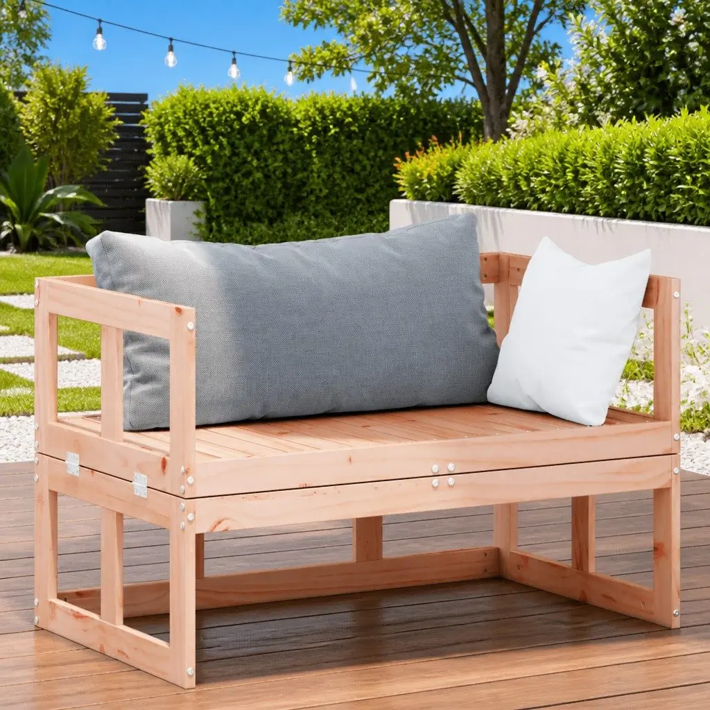 Garden Sofa Bench Extendable Outdoor Seating Brown