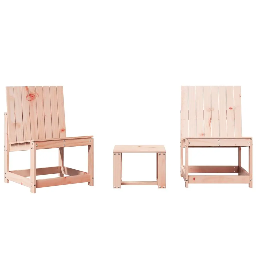 Outdoor Patio Furniture Set 3 Piece Solid Wood Garden Lounge Seating Brown