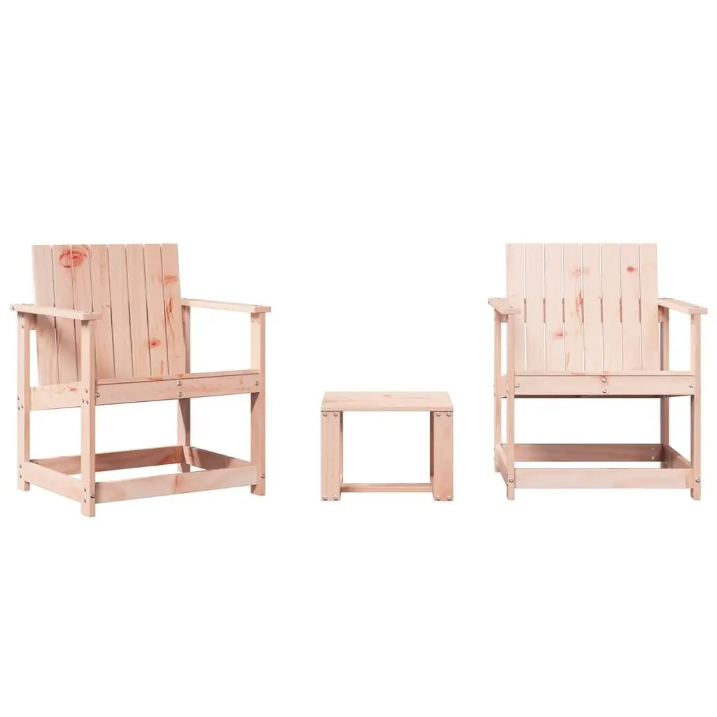 3 Piece Garden Lounge Set Solid Wood Outdoor Seating Brown