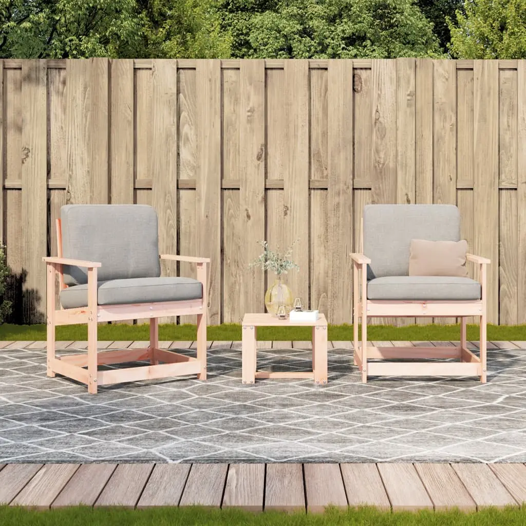 3 Piece Garden Lounge Set Solid Wood Outdoor Seating Brown