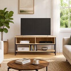 TV Cabinet Sonoma Oak Brown Engineered Wood Storage Unit with Shelves