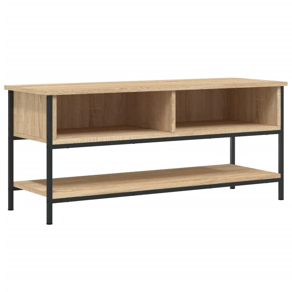 TV Cabinet Storage Unit Sonoma Oak Brown Engineered Wood with Shelves 100 x 35 x 45 cm