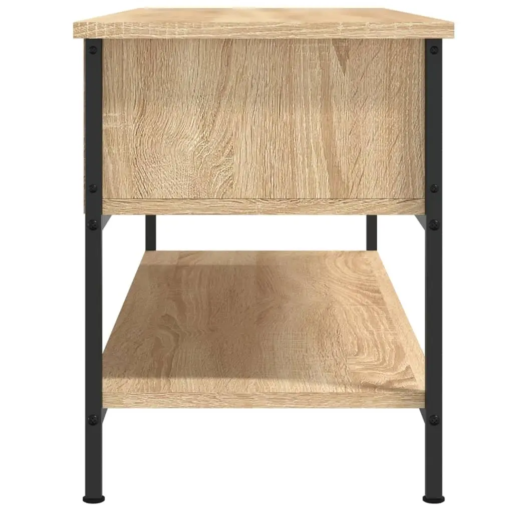TV Cabinet Storage Unit Sonoma Oak Brown Engineered Wood with Shelves 100 x 35 x 45 cm