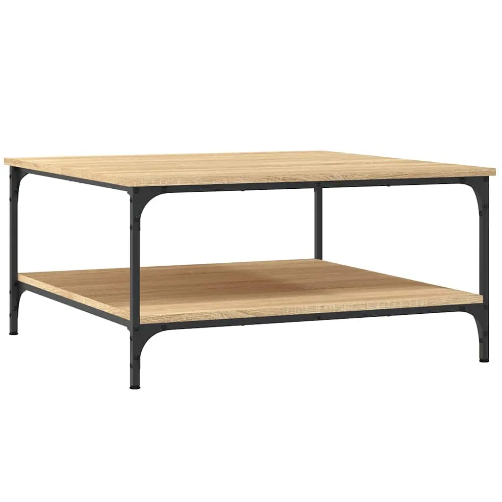 Coffee Table Storage Shelves 80 x 80 x 40 cm Brown Engineered Wood