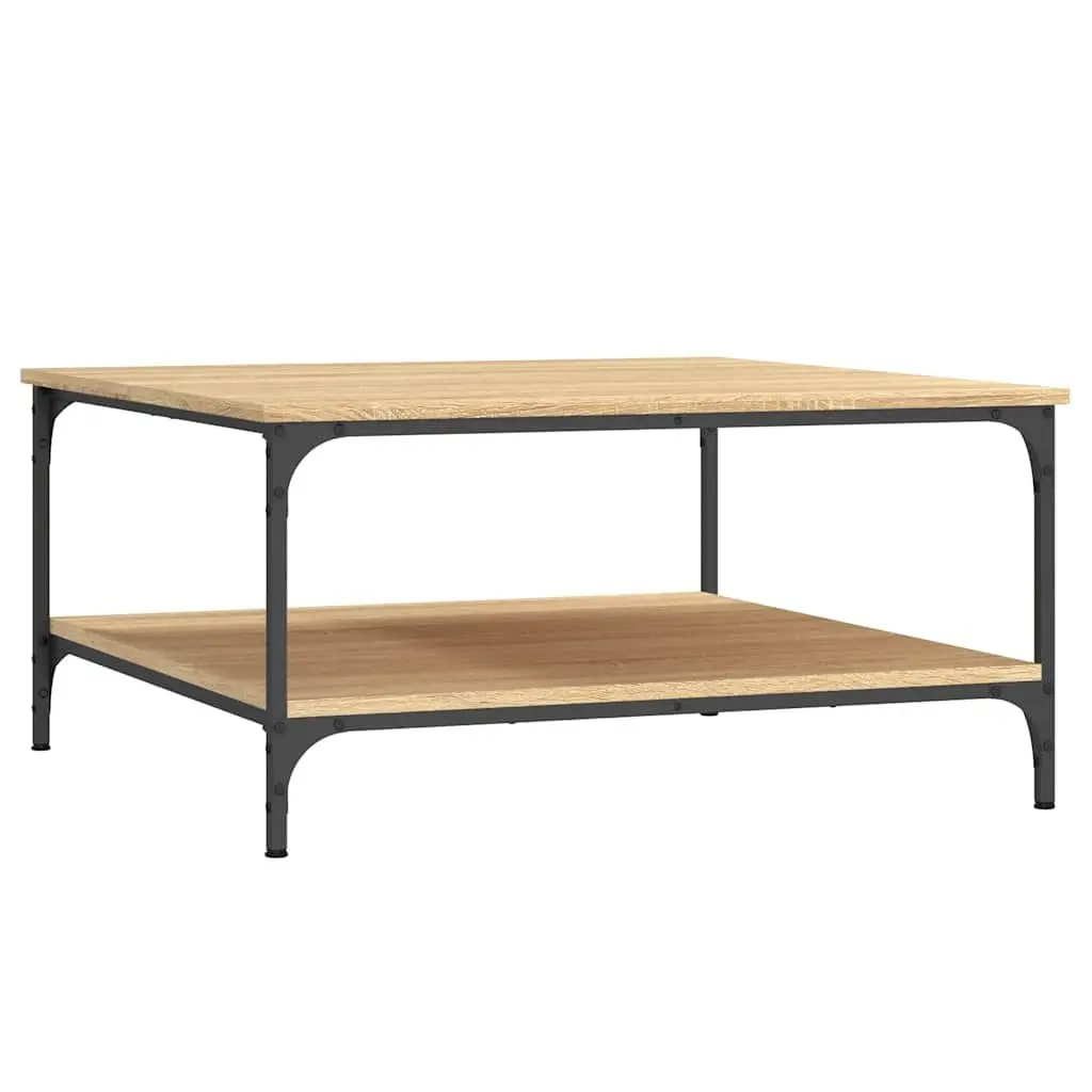 Coffee Table Storage Shelves 80 x 80 x 40 cm Brown Engineered Wood