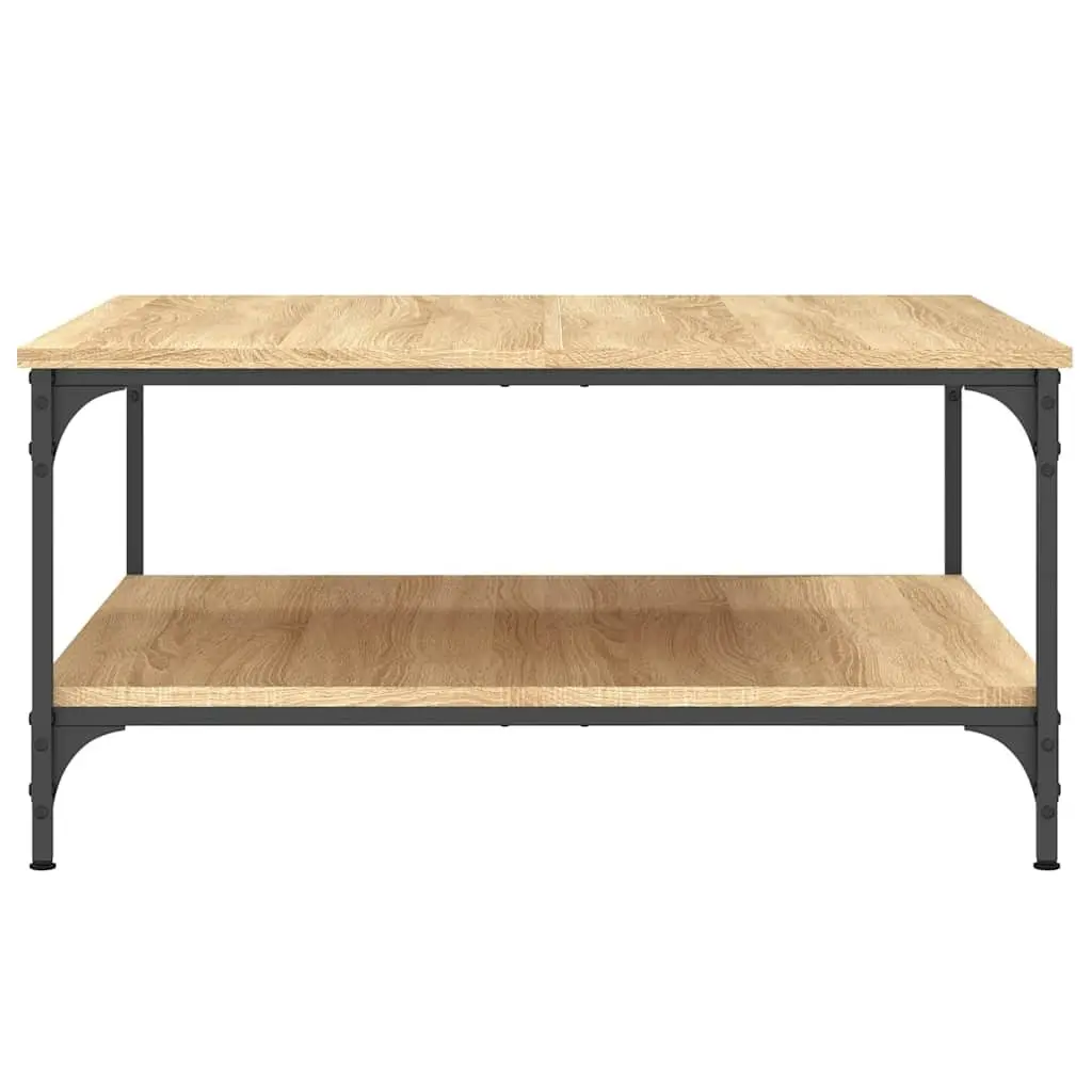 Coffee Table Storage Shelves 80 x 80 x 40 cm Brown Engineered Wood