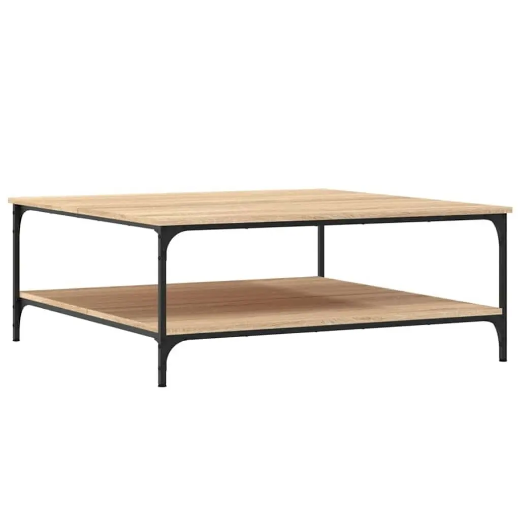 Coffee Table with Storage Shelves Brown Accent Table Living Room Furniture