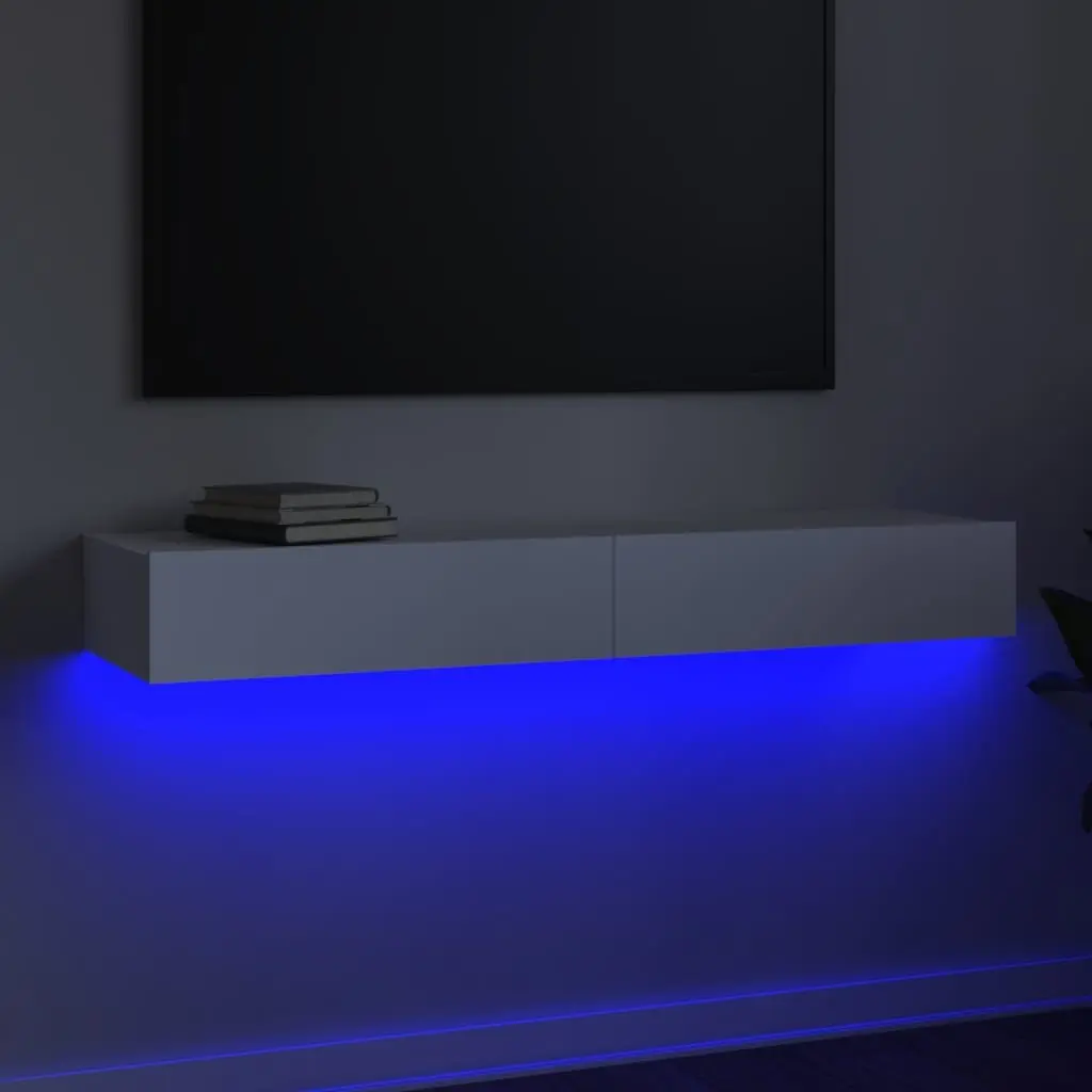 TV Cabinet with RGB LED Lighting and Storage Solutions