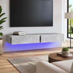 Quality Grey TV Cabinet with Storage and LED Features