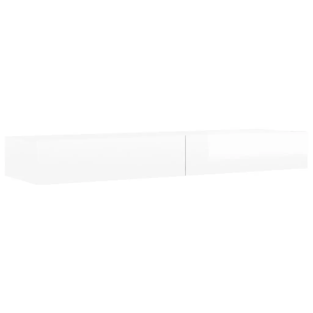 TV Cabinet LED Lights Entertainment Unit 120x35x15.5 cm High Gloss White