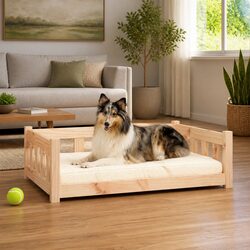Comfortable and Practical Wooden Dog Bed