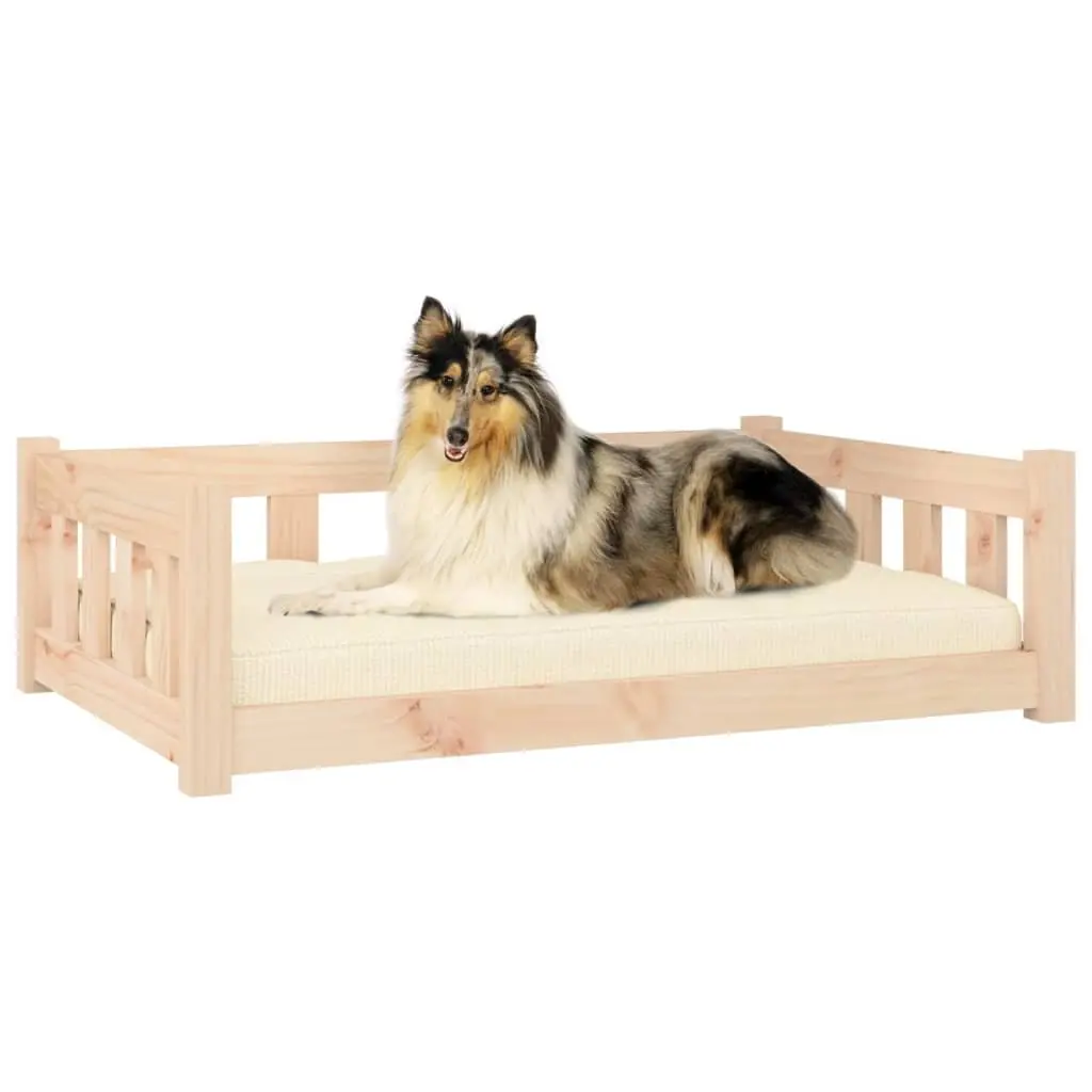 Dog Bed Wooden Rectangular Pet Sofa 95.5 x 65.5 x 28 cm Brown