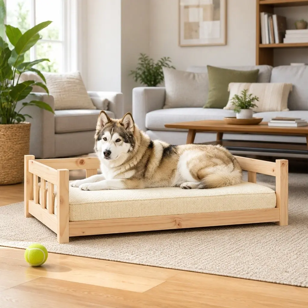 Dog Bed Rectangular Pet Sleeping Sofa 105.5x75.5x28 cm Brown