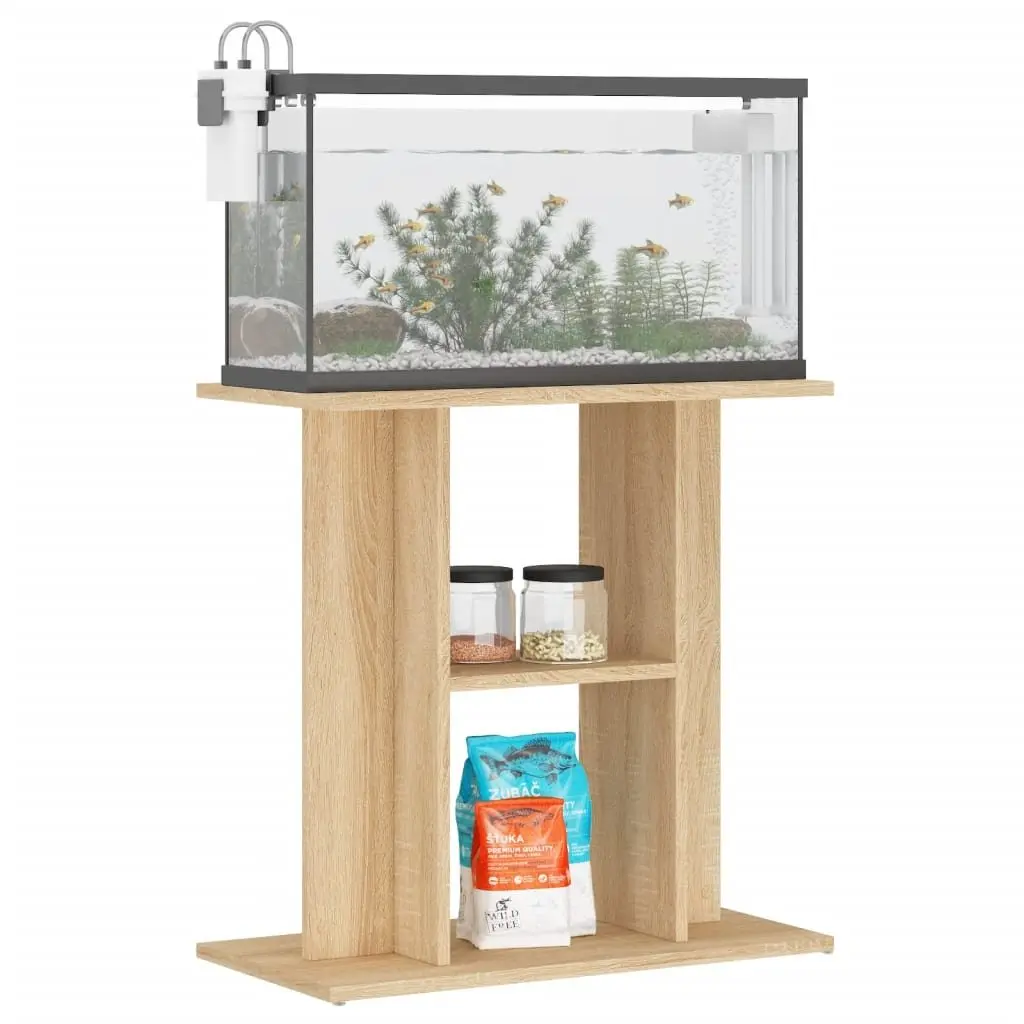 Aquarium Stand 60x30x60 cm Fish Tank Display Cabinet Brown 3 Tier Storage Furniture