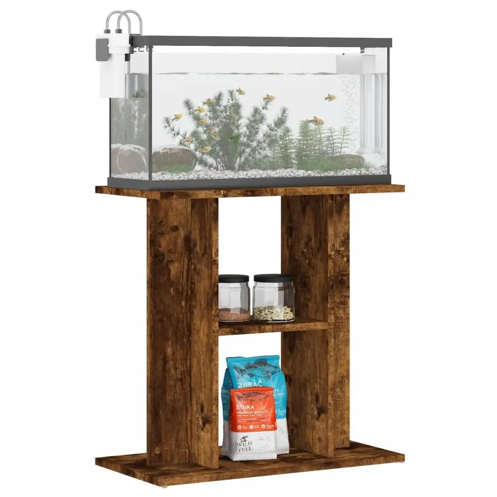 Aquarium Stand 3-Tier Fish Tank Cabinet Brown Engineered Wood
