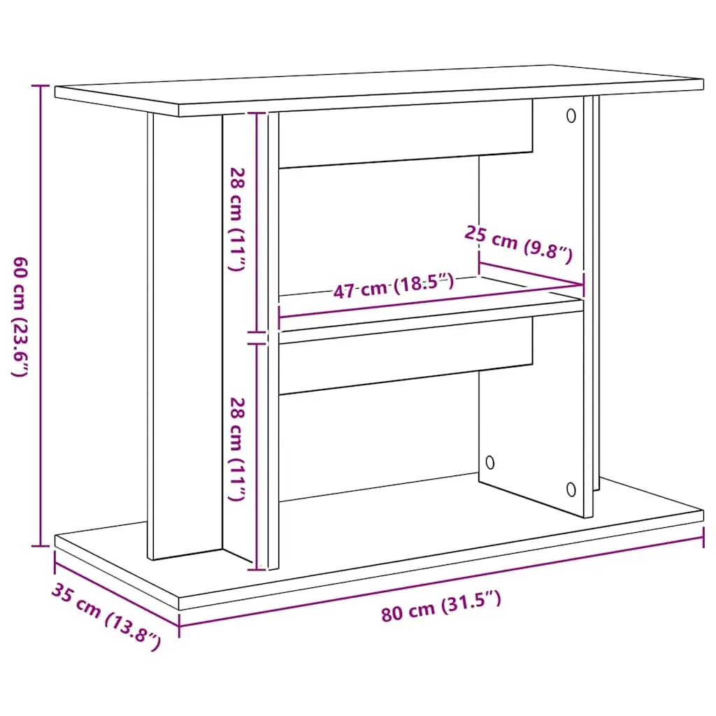 Aquarium Stand 3 Tier Fish Tank Cabinet Display Storage White 80x35x60cm