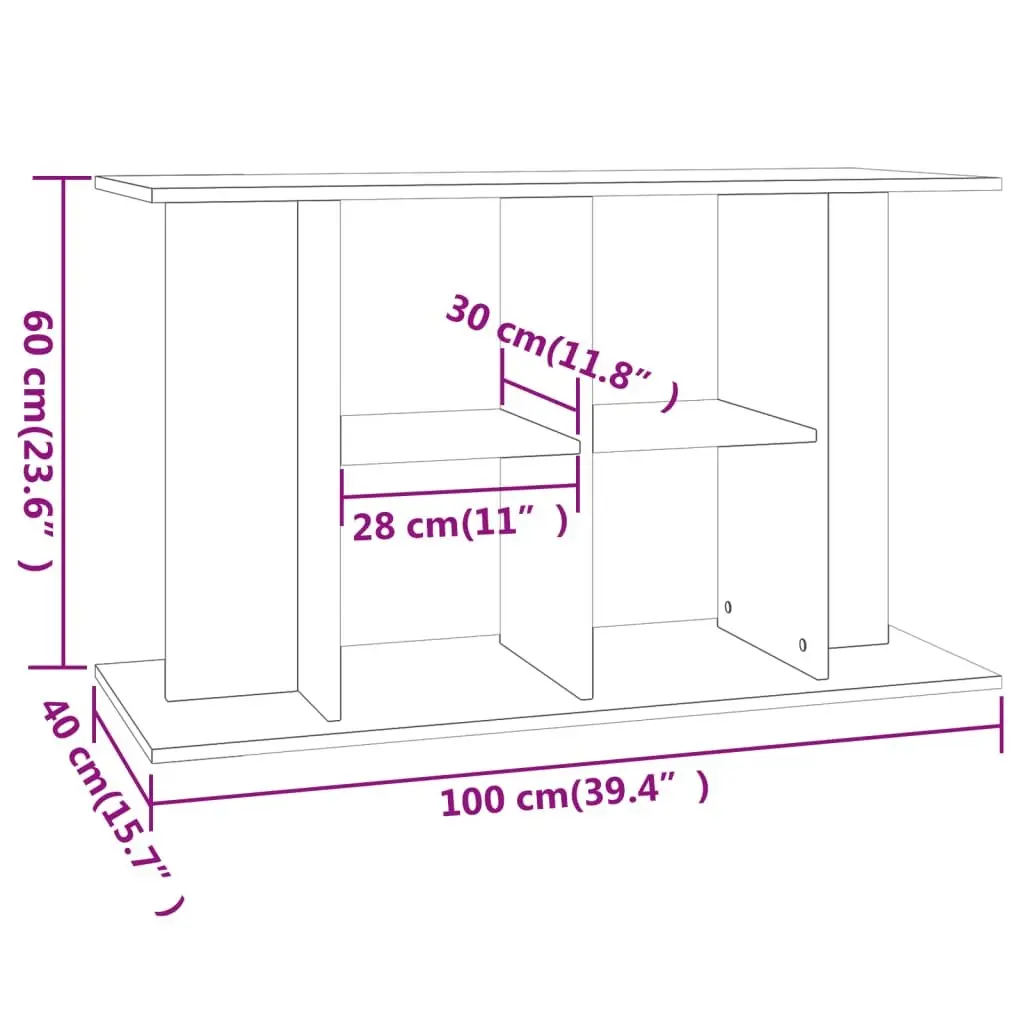 Aquarium Stand Fish Tank Cabinet Storage 100x40x60 cm Grey