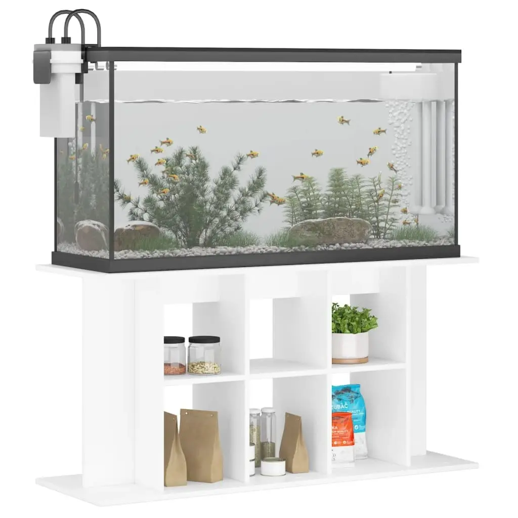 Aquarium Cabinet Stand Storage Unit White 120cm x 40cm x 60cm Fish Tank Display Holder