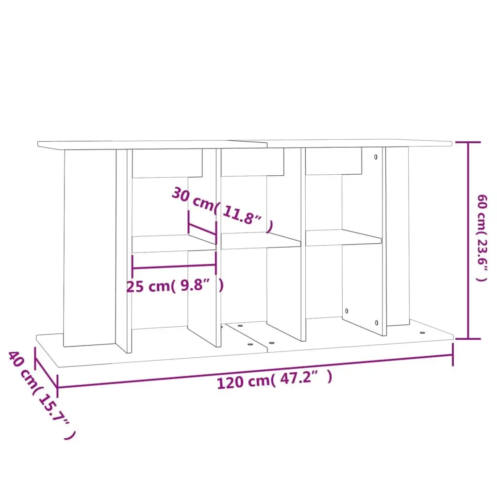Aquarium Cabinet Stand Storage Unit White 120cm x 40cm x 60cm Fish Tank Display Holder