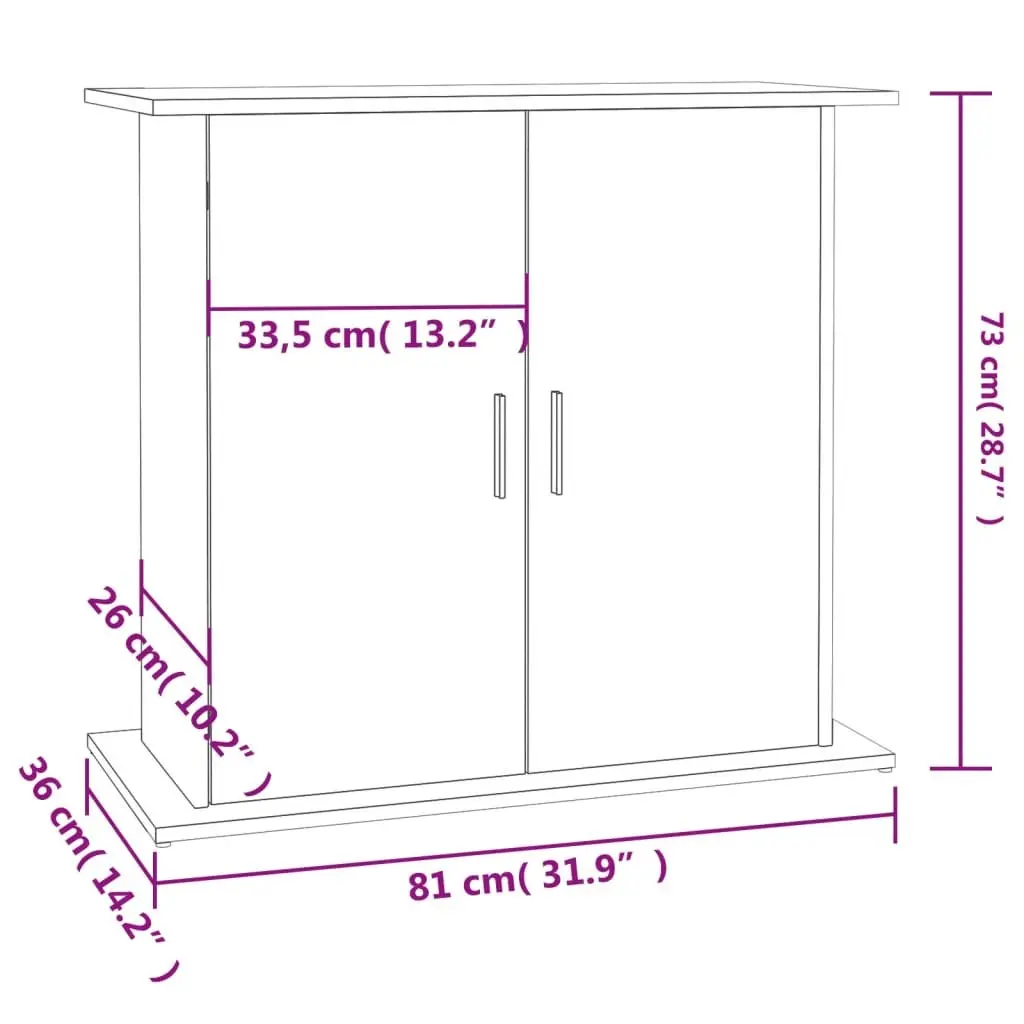 Aquarium Stand Fish Tank Cabinet Storage Compartment 81 x 36 x 73 cm Brown Engineered Wood