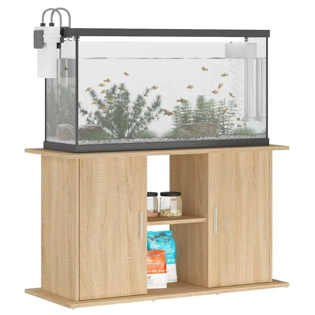 Aquarium Stand Brown Engineered Wood Fish Tank Cabinet Storage Shelves