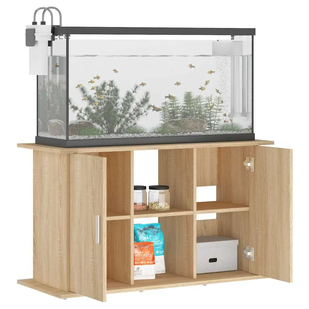 Aquarium Stand Brown Engineered Wood Fish Tank Cabinet Storage Shelves