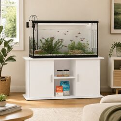 Reliable White Aquarium Stand with Ample Storage 121x41x58cm