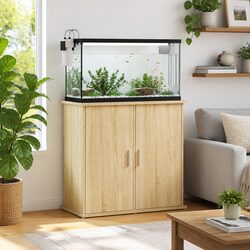 Reliable Brown Aquarium Stand with Storage Options - 81x36x73cm