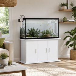 Reliable White Aquarium Stand: 101x41x58 cm Storage Solution