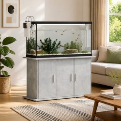Reassuring Grey Aquarium Stand with Elegant Storage