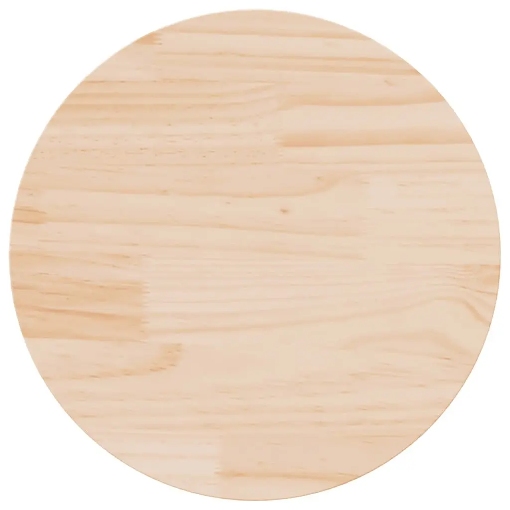 Round Solid Wood Table Top Ø50cm x 3cm Brown Pine Dining Side Tabletop