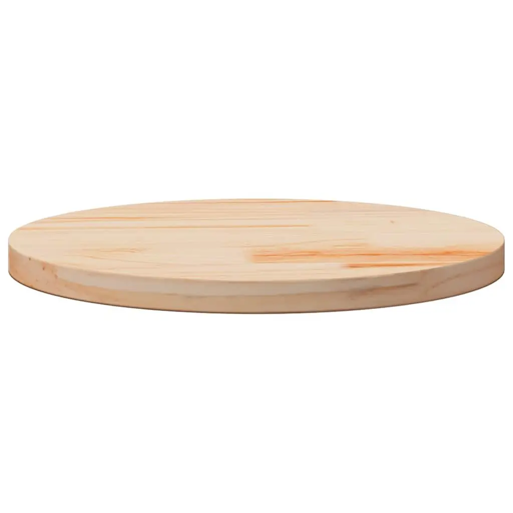 Round Solid Wood Table Top Ø50cm x 3cm Brown Pine Dining Side Tabletop