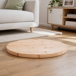 Warm and Functional Round Solid Pine Table Top Ø60cm