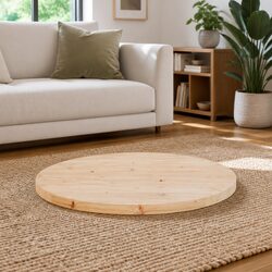 Warm Solid Pine Round Table Top Ø70cm for Any Room