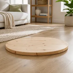 Reliable Round Pine Wood Table Top with Rustic Charm