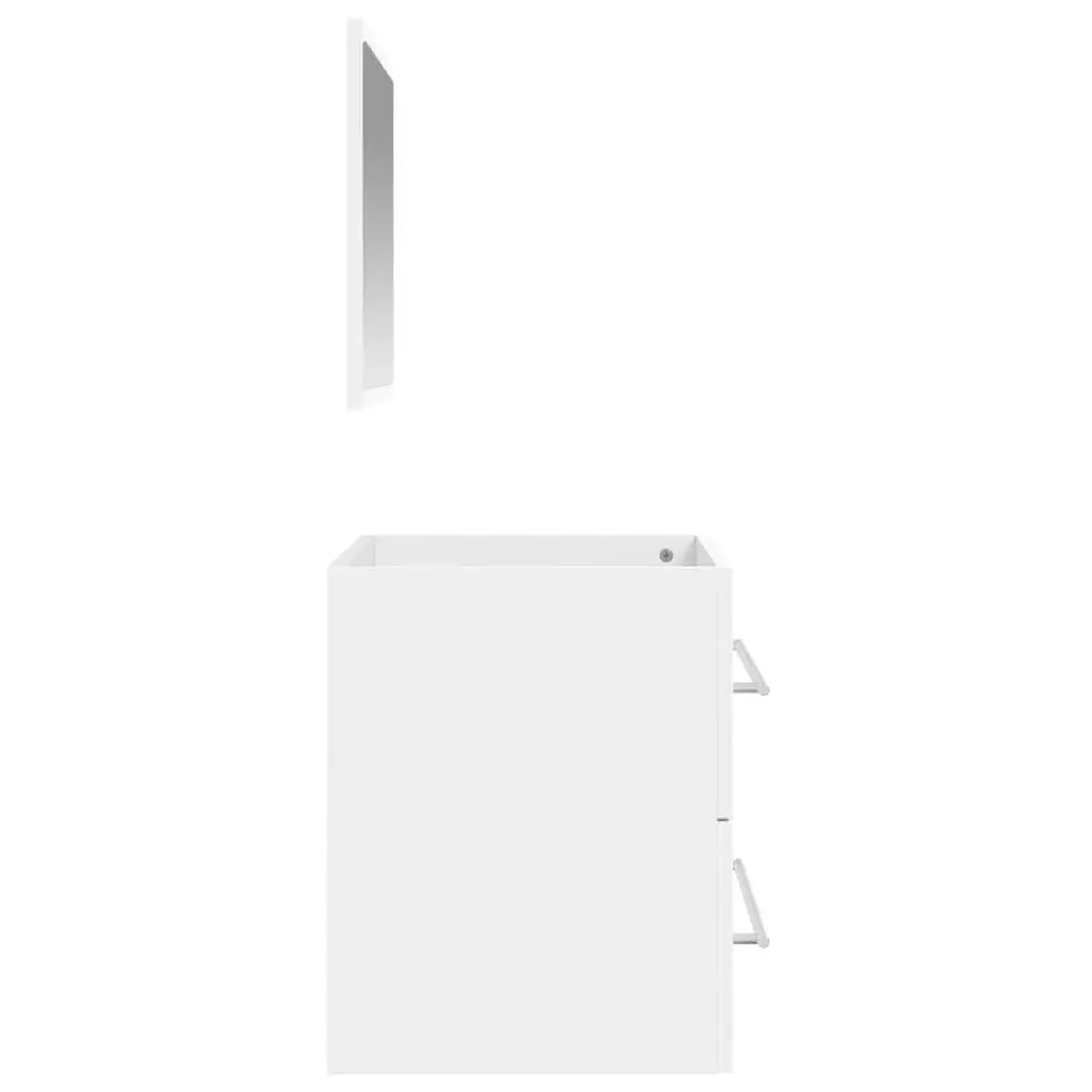 Bathroom Cabinet Wall-Mounted Storage Organizer with Mirror White