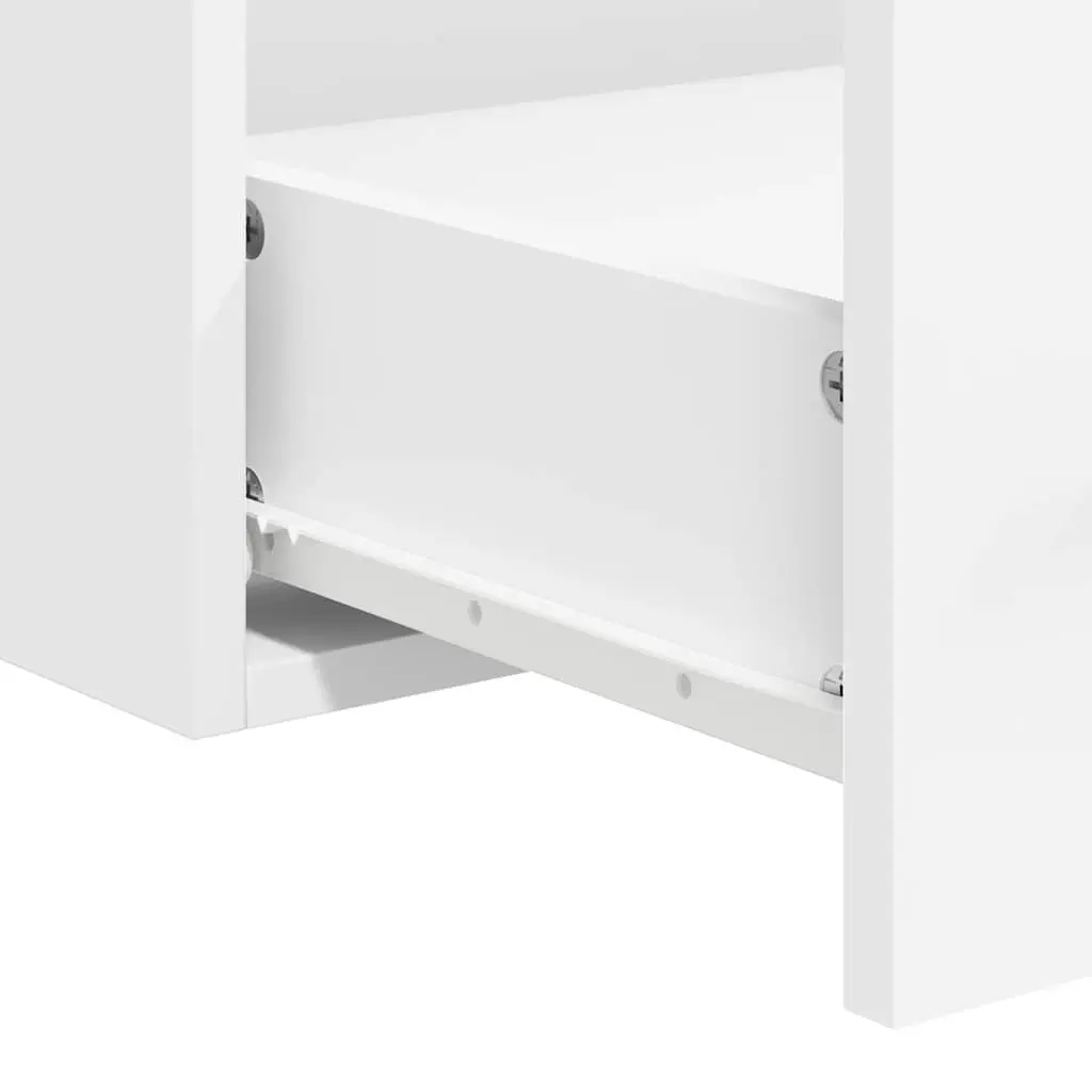 Bathroom Cabinet Wall-Mounted Storage Organizer with Mirror White