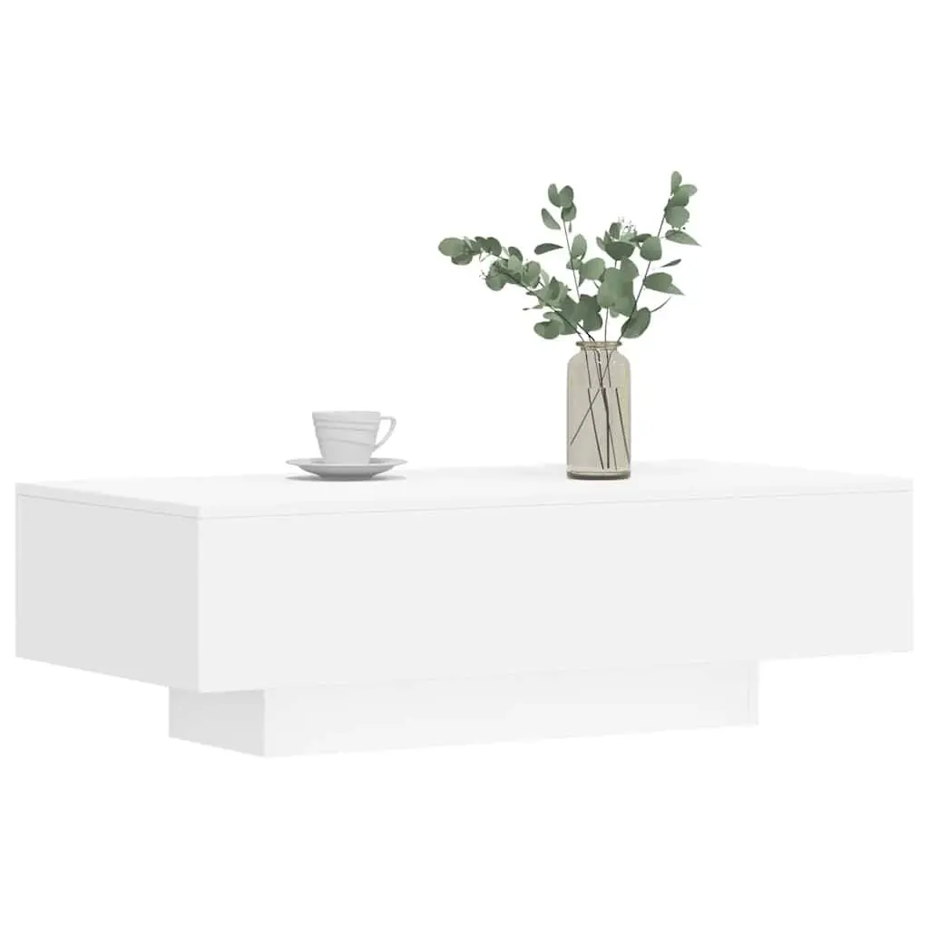 Coffee Table White Modern Design Living Room Accent Furniture Engineered Wood