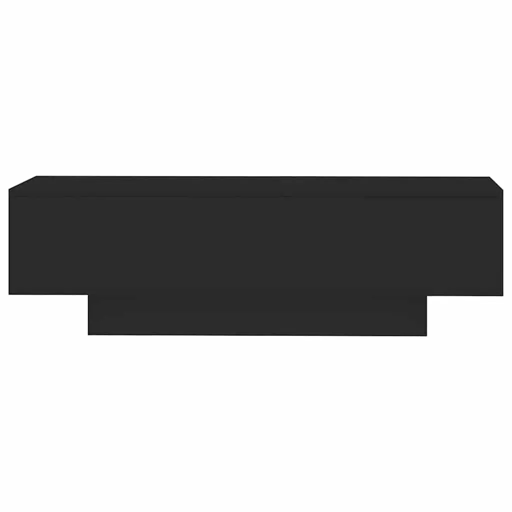 Black Coffee Table Modern Design Living Room Accent Engineered Wood