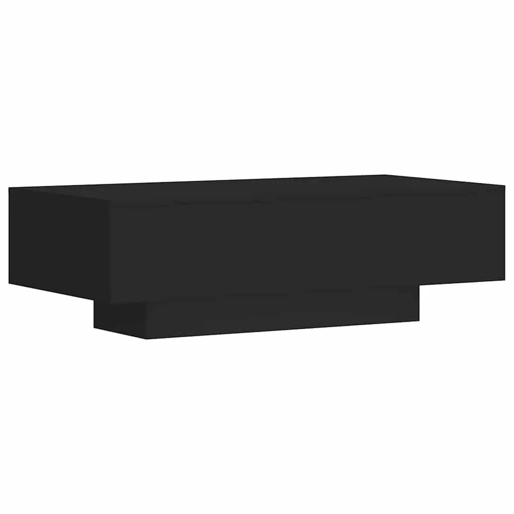 Black Coffee Table Modern Design Living Room Accent Engineered Wood