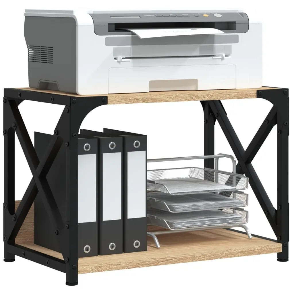 Printer Stand 2-Tier Organiser Storage Shelf 44 x 26 x 31.5 cm Brown
